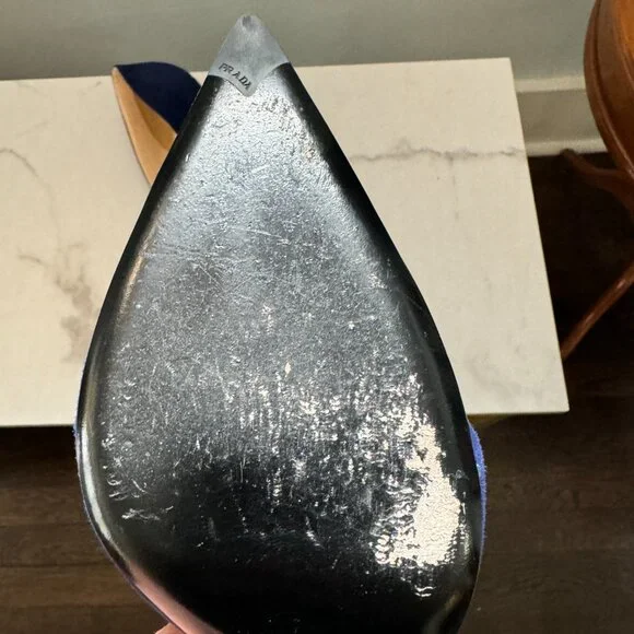 Blue and Black Authentic Prada Pumps - Picture 7 of 10